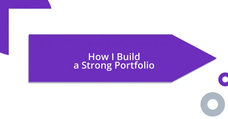 How I Build a Strong Portfolio