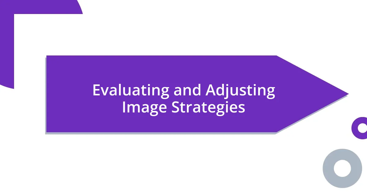 Evaluating and Adjusting Image Strategies